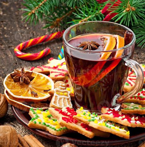 vin chaud et biscuits